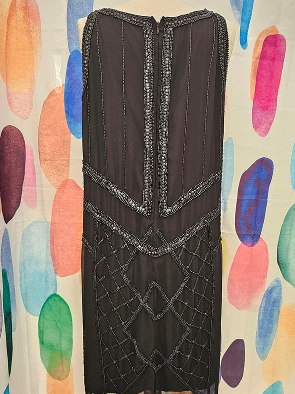 Vintage Black Beaded Dress