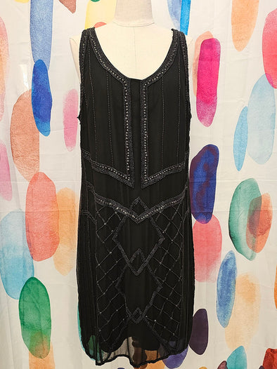 Vintage Black Beaded Dress
