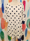 David Jones White Black polka dot t-shirt