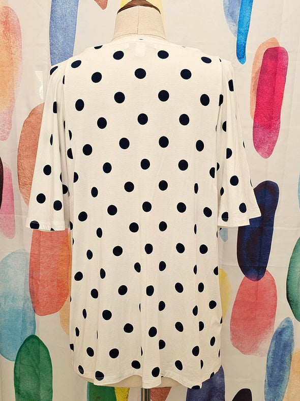 David Jones White Black polka dot t-shirt