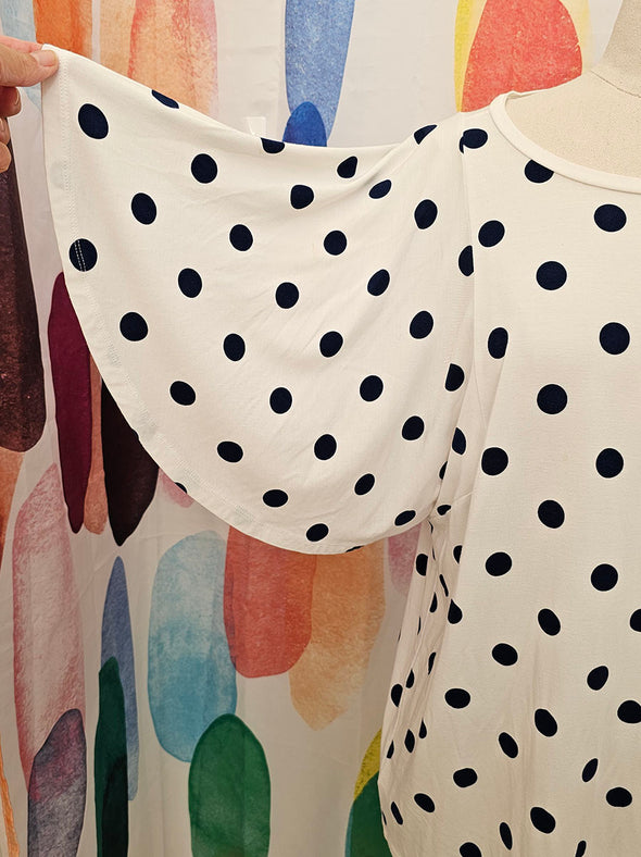 David Jones White Black polka dot t-shirt
