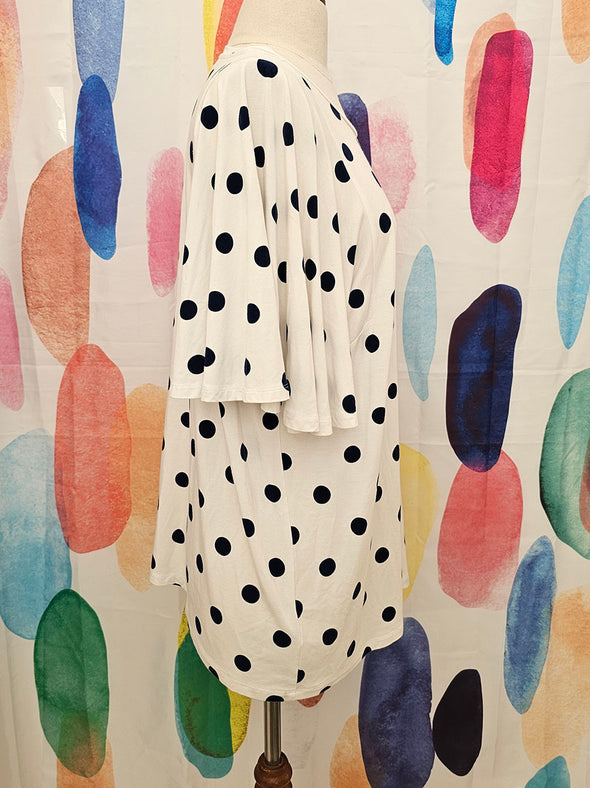David Jones White Black polka dot t-shirt