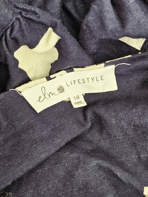 ELM Size 18 Navy Print Dress
