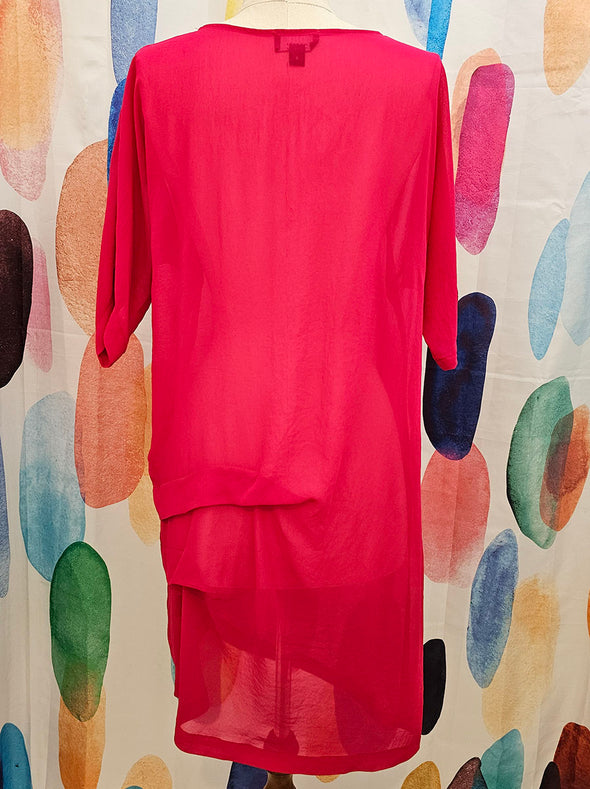 MOOCHI Drape Fuschia Dress