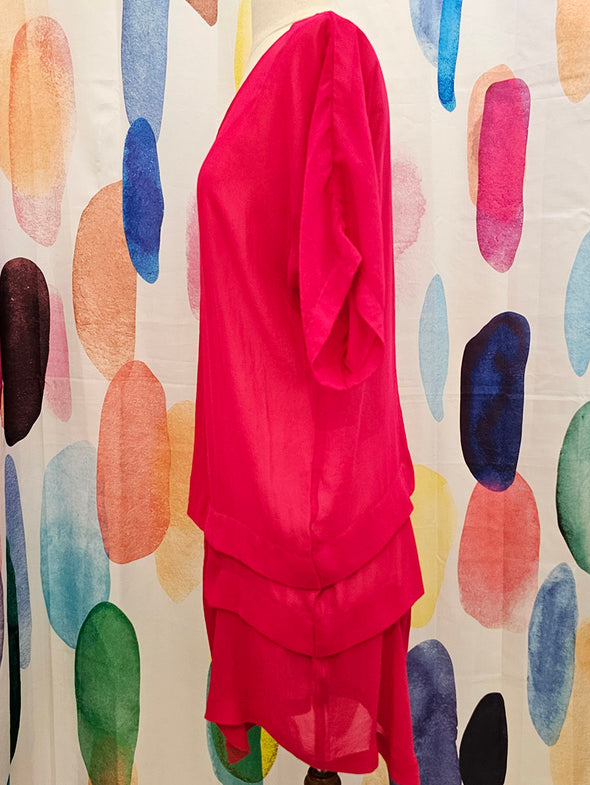 MOOCHI Drape Fuschia Dress