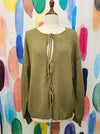 SAGE CARDIGAN Tie Front detail