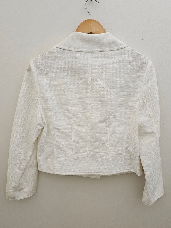 PERRI CUTTEN Cream Crop Zip Jacket