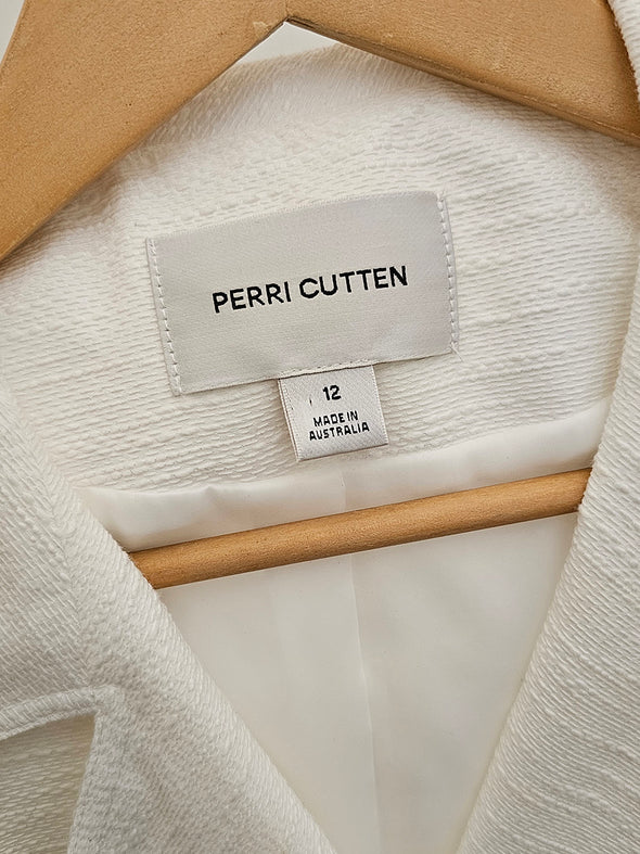 PERRI CUTTEN Cream Crop Zip Jacket