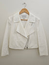 PERRI CUTTEN Cream Crop Zip Jacket