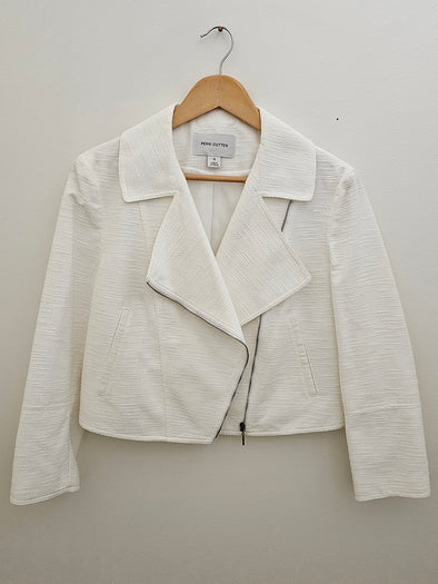 PERRI CUTTEN Cream Crop Zip Jacket