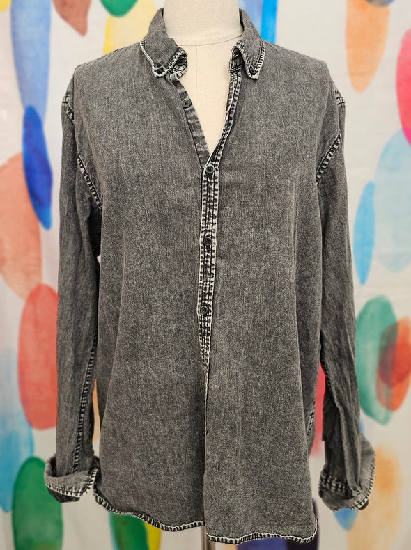 QUIKSILVER Charcoal Denim Shirt