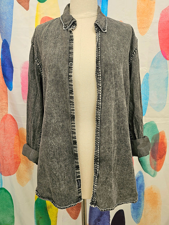 QUIKSILVER Charcoal Denim Shirt