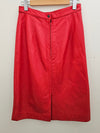 VINTAGE Red Leather Skirt
