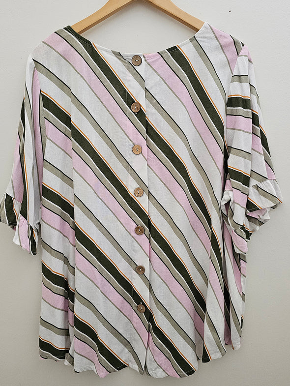 STUDIO CURVE Diagonal Stripe Top