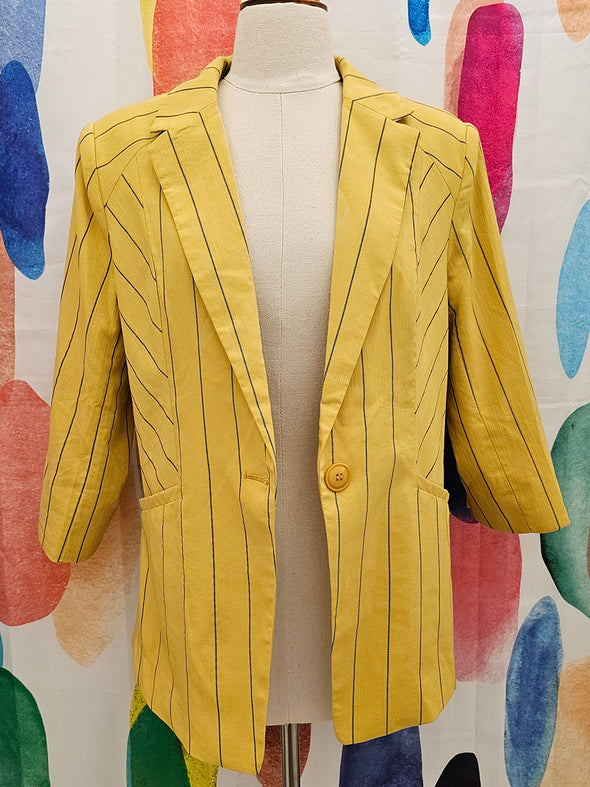 ZAFINA Butter pinstripe blazer