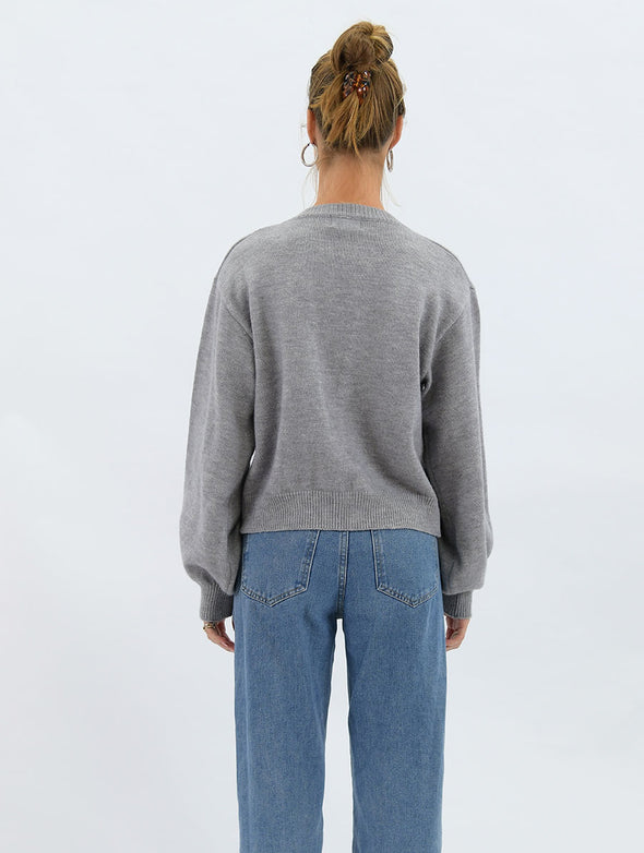 Bow Tie Grey Cardigan
