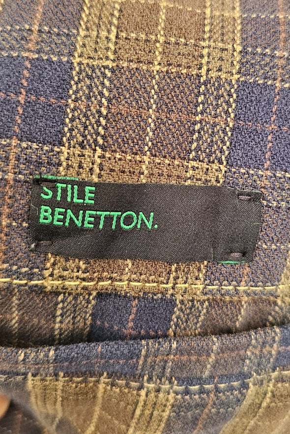 BENETTON Plaid Bazer