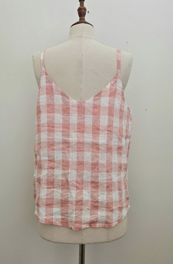 LINEN Size M Gingham tank top