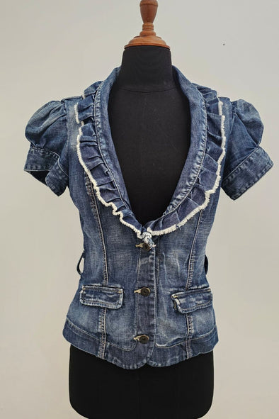 GUESS Size 10 denim button up top