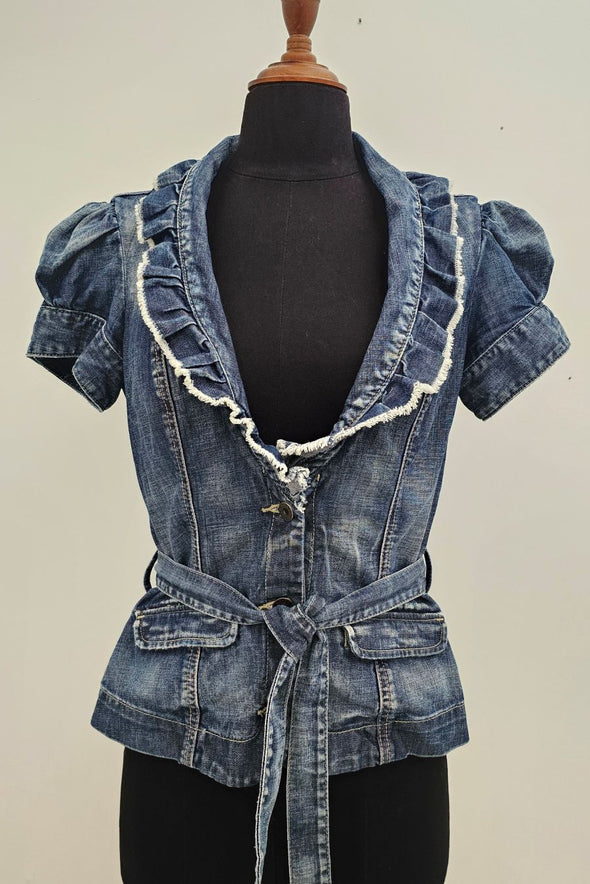 GUESS Size 10 denim button up top