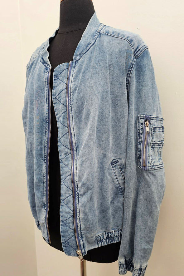 JUST JEANS Size 10-14 stretch denim bomber