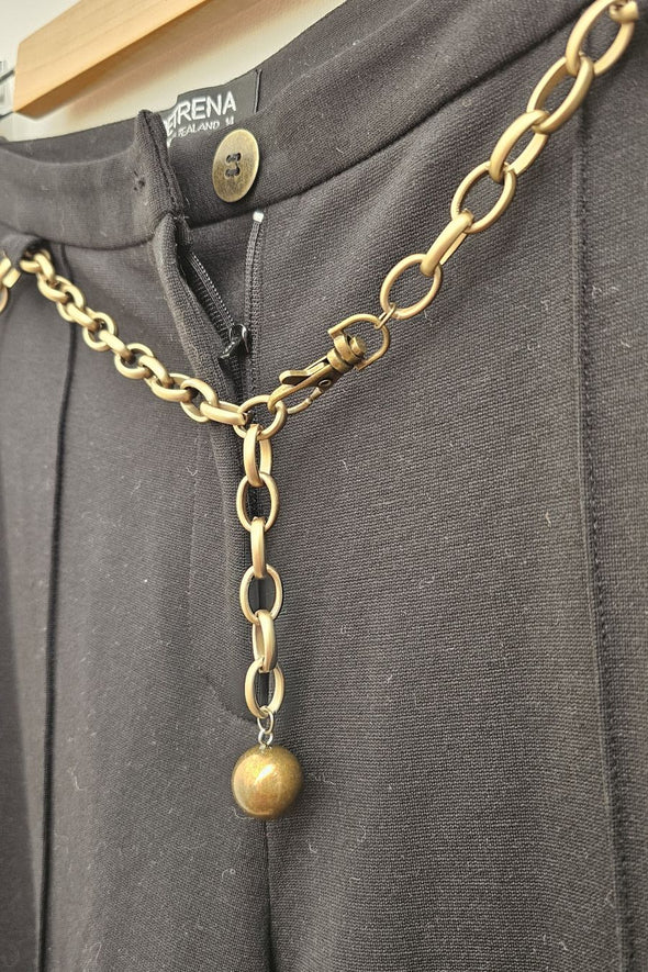PETRENA trousers with chain mail belt