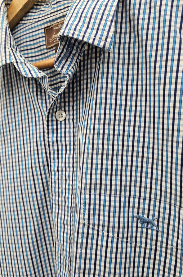 RODD & GUNN blue check shirt M