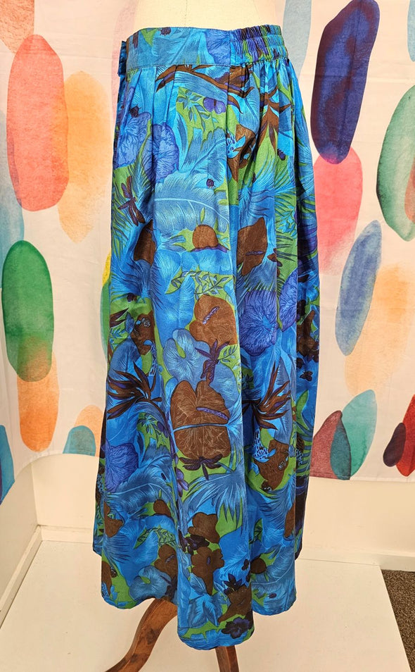 SILK button up floral skirt