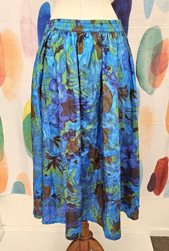 SILK button up floral skirt