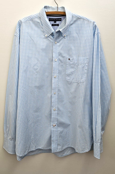 TOMMY HILFIGER light blue gingham shirt