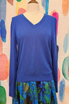 UNIQLO V neck blue sweater