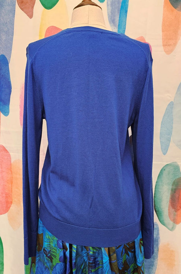 UNIQLO V neck blue sweater