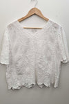 APRICOT embroidered white cotton top