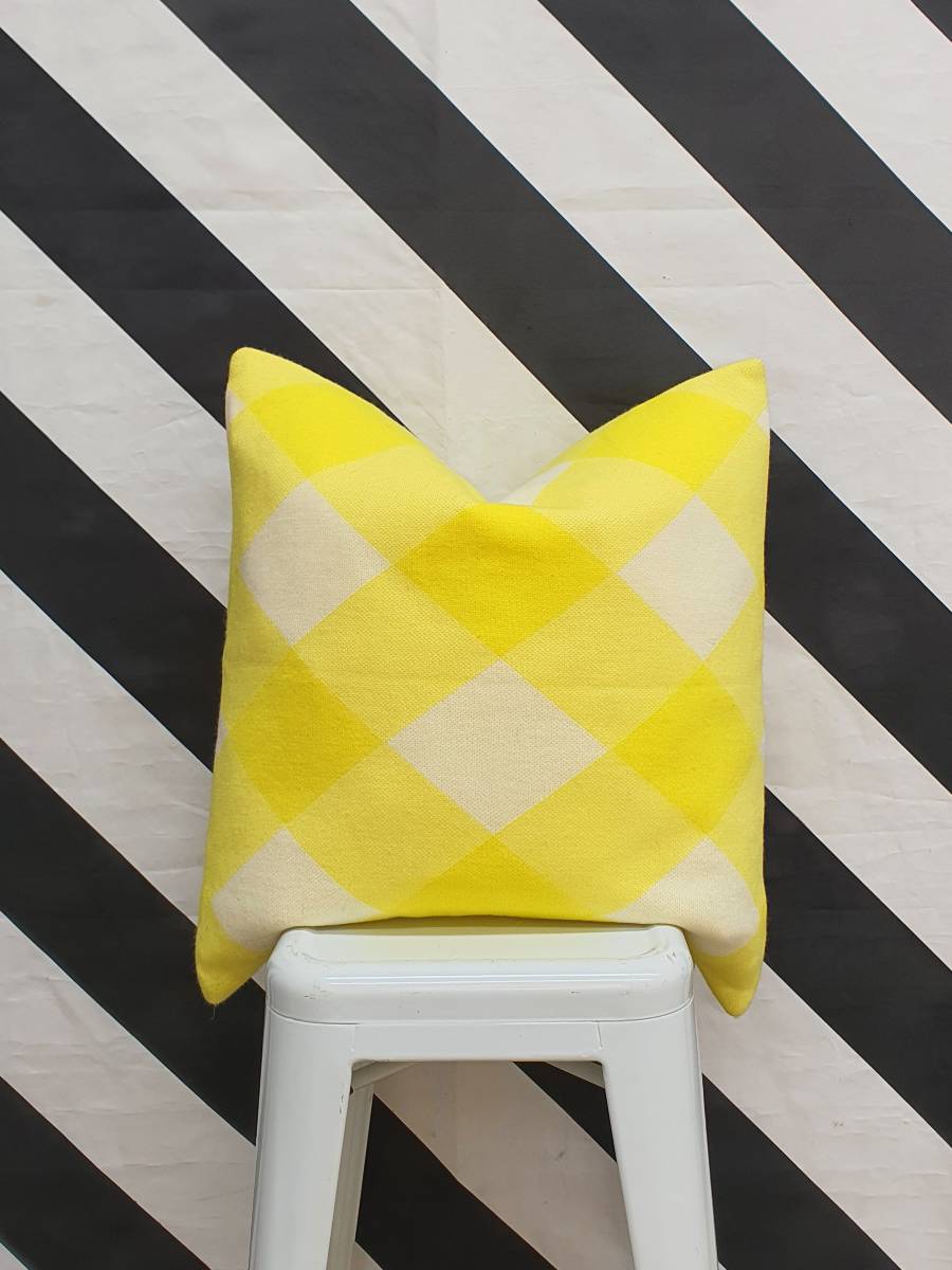 Yellow checked cushions hotsell
